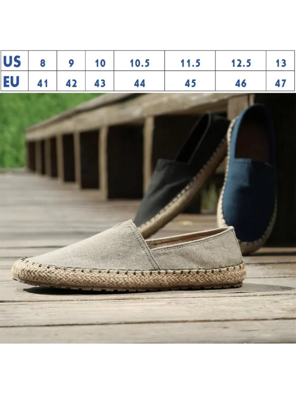 Stylish Men's Casual Canvas Espadrille Slip-On Loafers for Everyday Wear